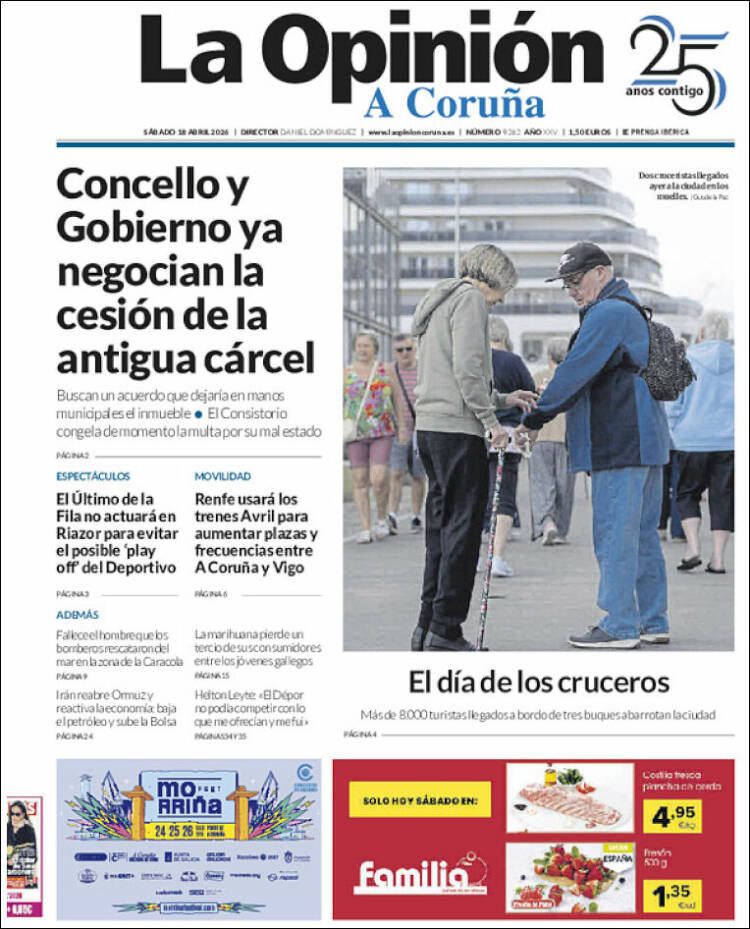 Portada de La Opinión de A Coruña (Espa&ntilde;a)