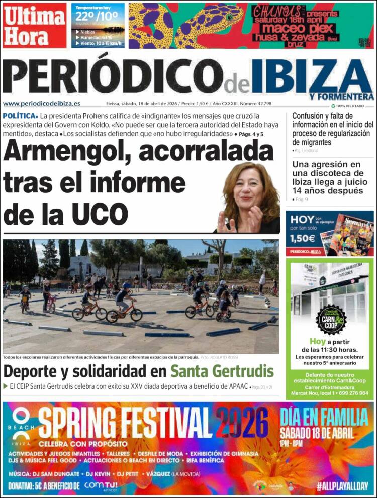 Portada de Periódico de Ibiza (Espa&ntilde;a)