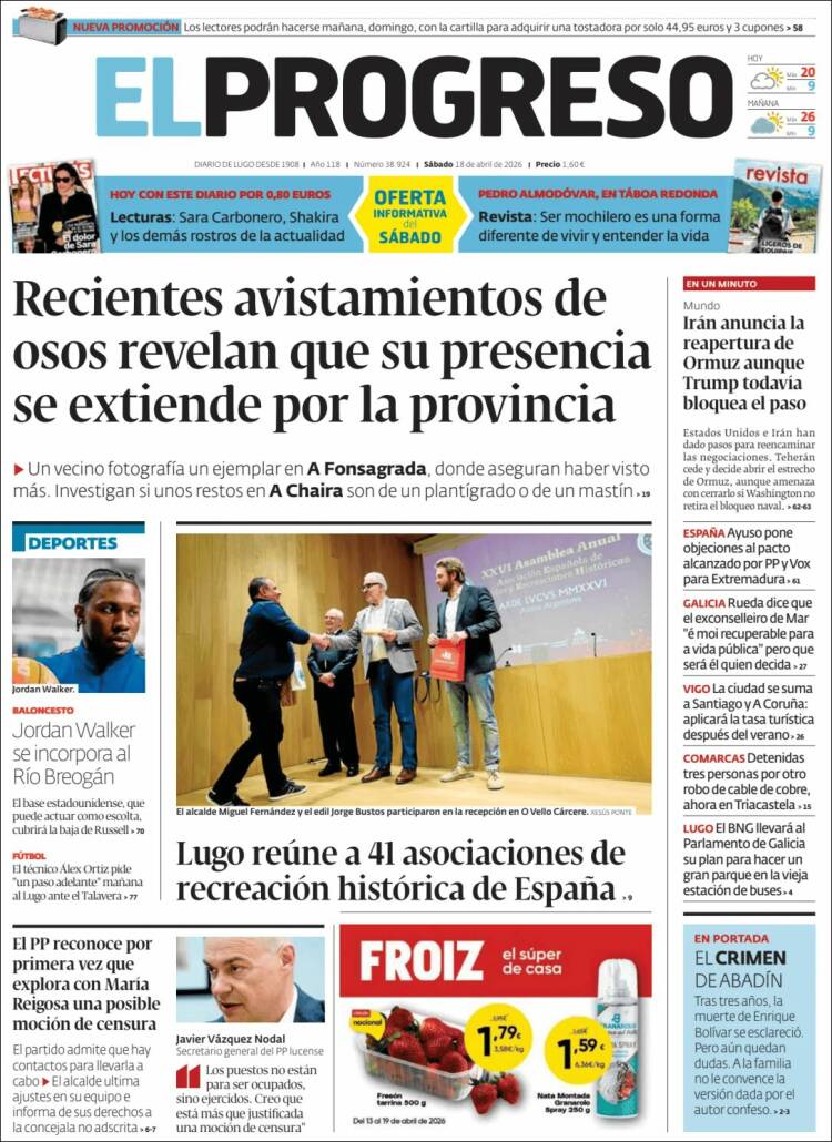 Portada de El Progreso (Espa&ntilde;a)
