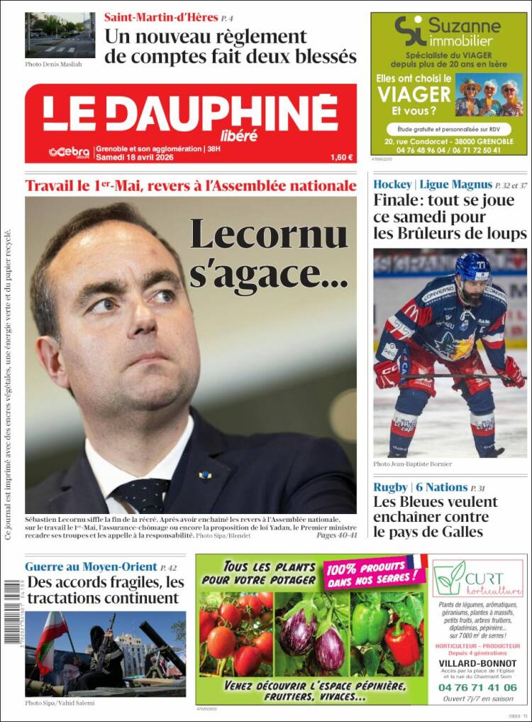 Portada de Le Dauphiné Libéré (Francia)
