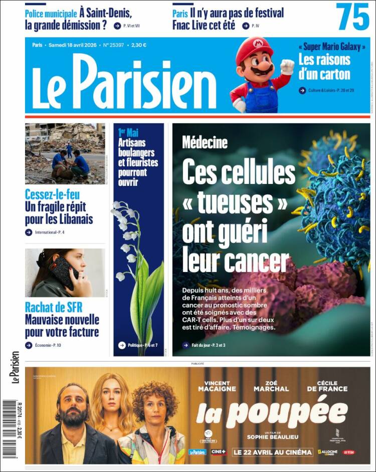 Portada de Le Parisien (Francia)