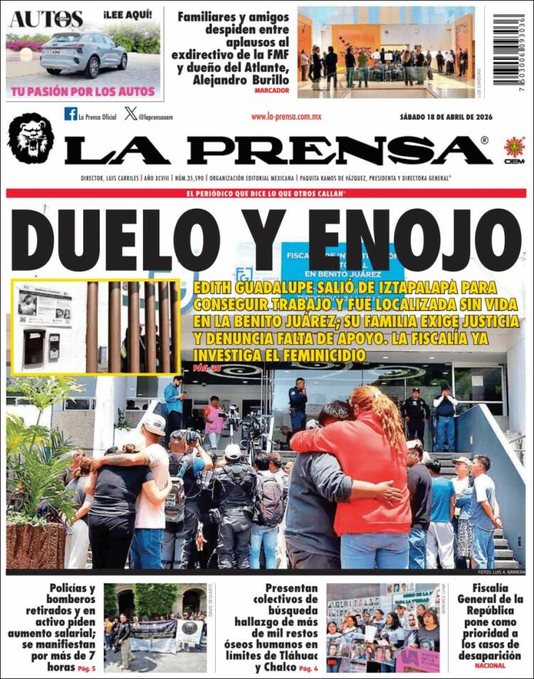 Portada de La Prensa (M&eacute;xico)
