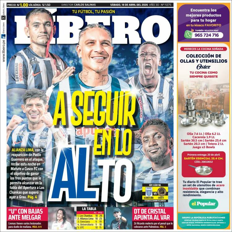 Portada de Líbero (Per&uacute;)