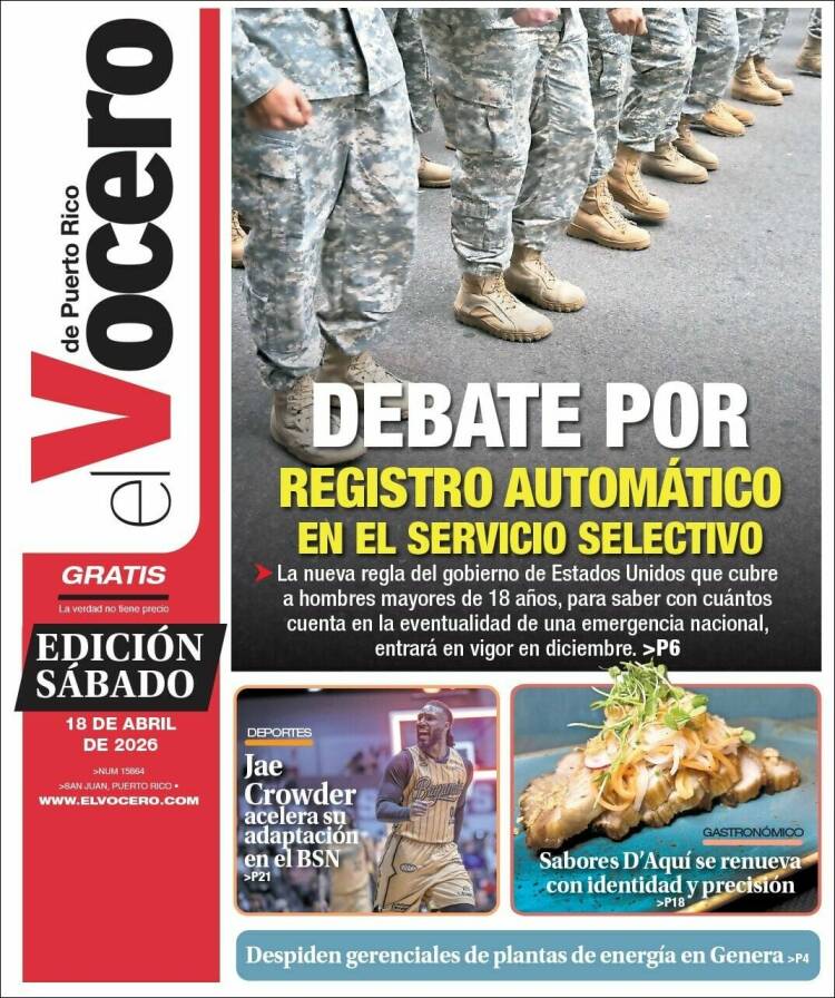 Portada de Vocero (Puerto Rico)