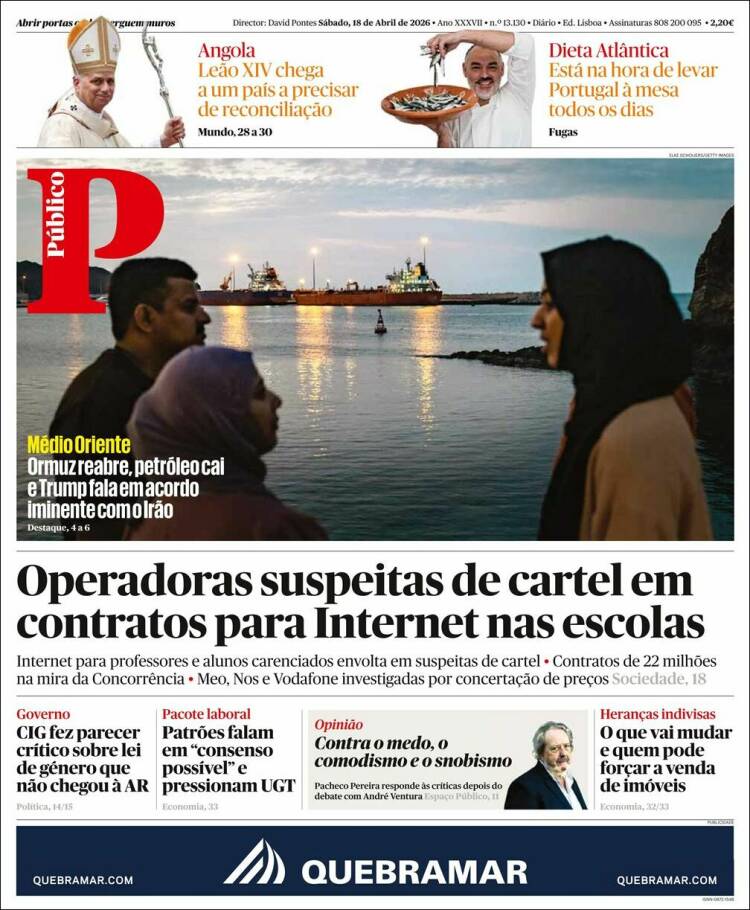 Portada de Público (Portugal)
