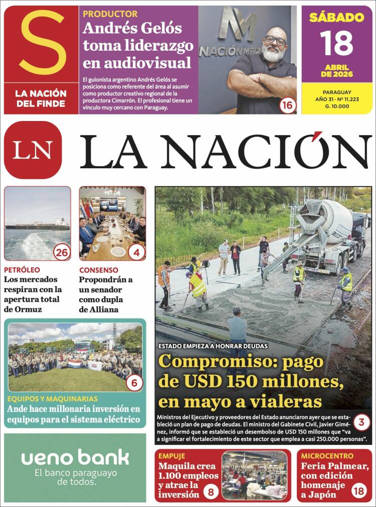 Portada de La Nación (Paraguay)