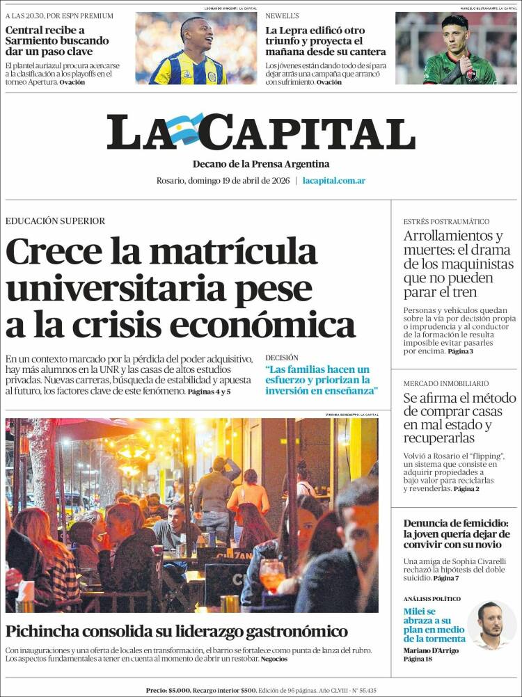 Portada de La Capital - Rosario (Argentina)