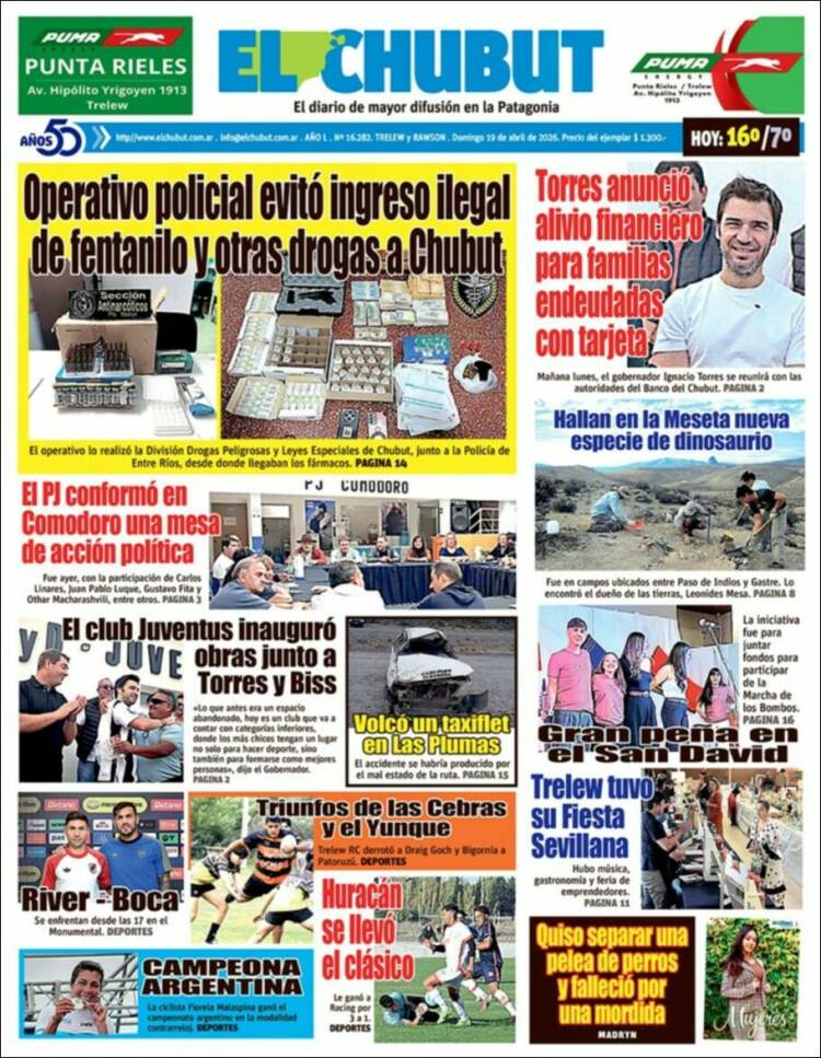 Portada de El Chubut (Argentina)
