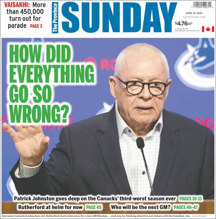 Portada de The Province (Canad&aacute;)