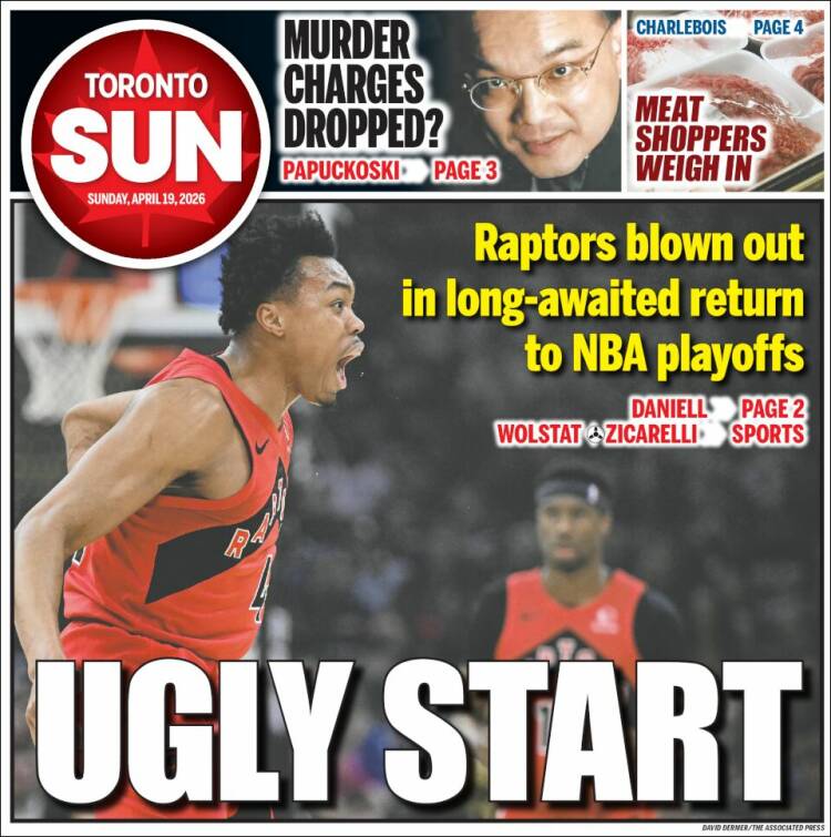 Portada de The Toronto Sun (Canad&aacute;)