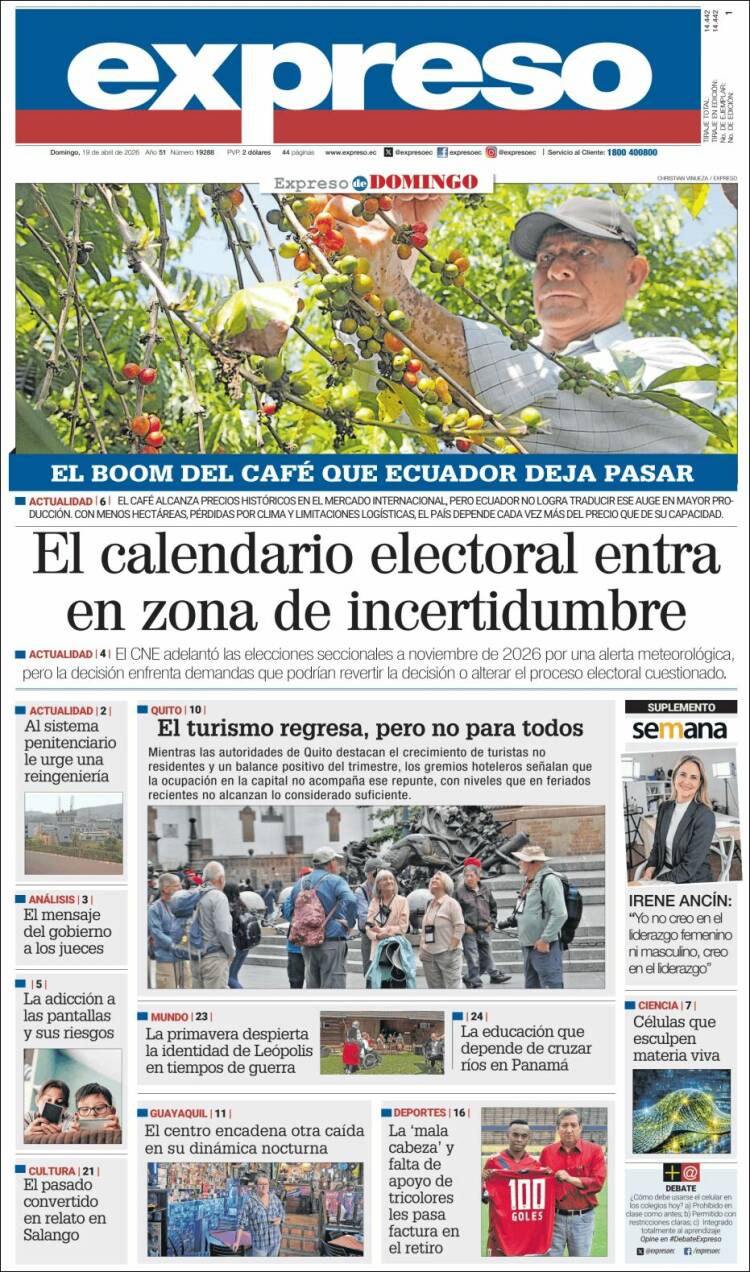 Portada de Expreso (Ecuador)