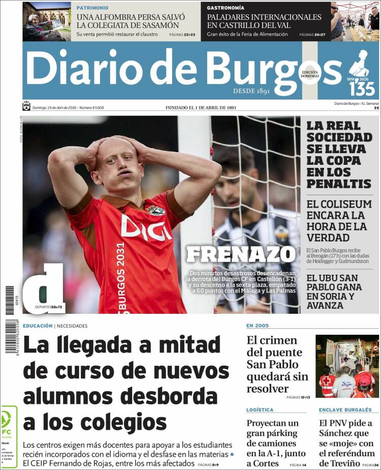 Portada de Diario de Burgos (Espa&ntilde;a)