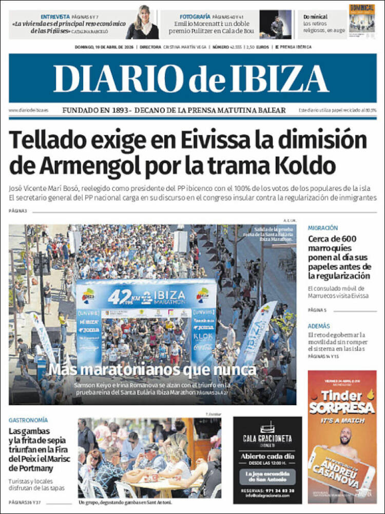 Portada de Diario de Ibiza (Espa&ntilde;a)