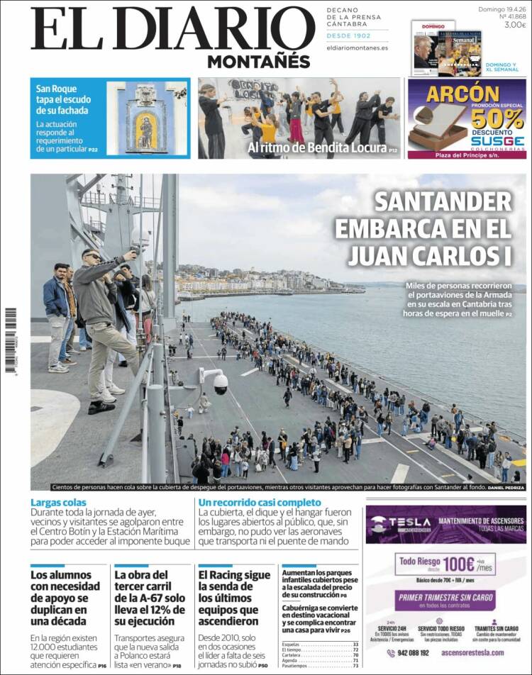 Portada de El Diario Montañés (Espa&ntilde;a)