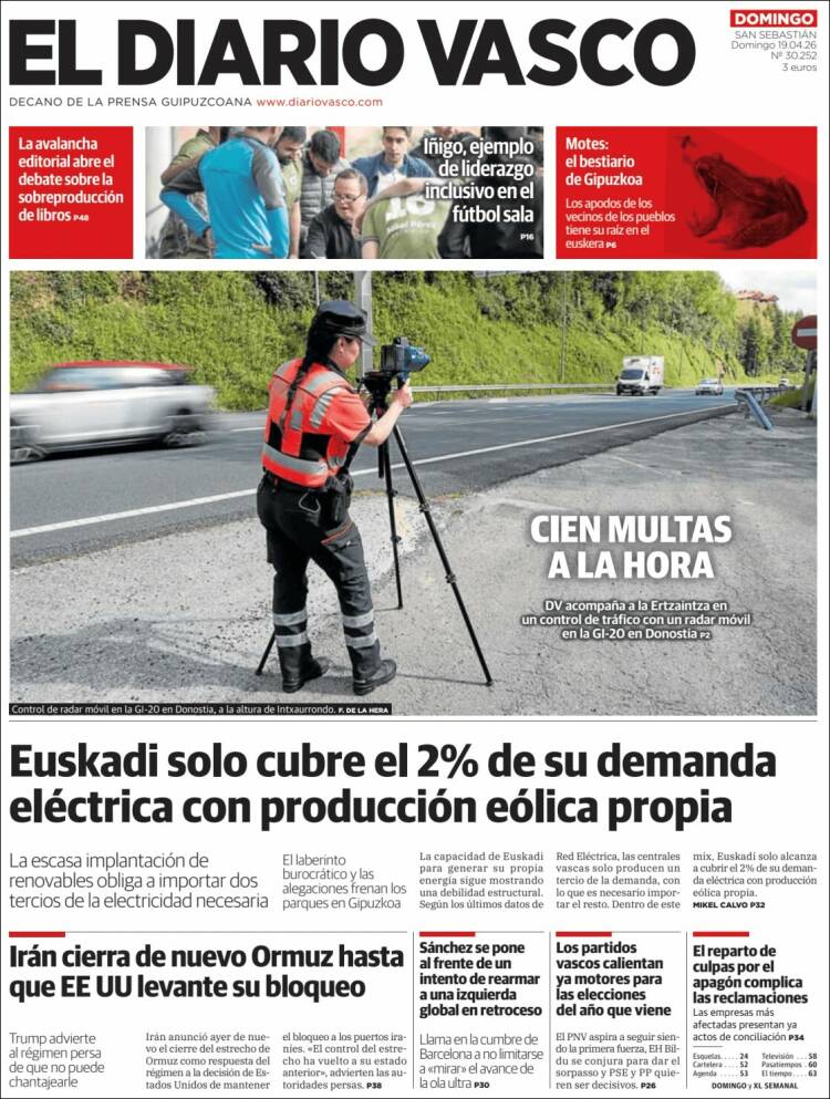Portada de Diario Vasco (Espa&ntilde;a)