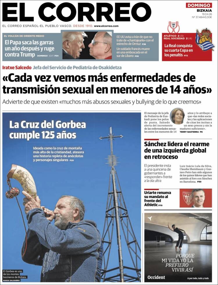 Portada de El Correo (Espa&ntilde;a)