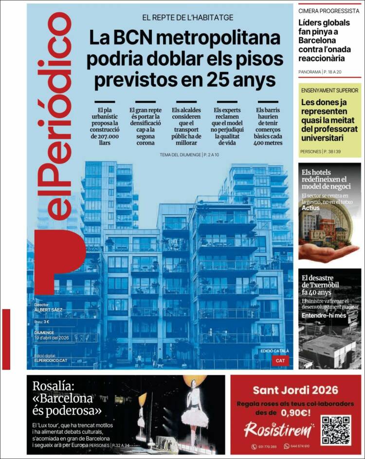Portada de El Periódico de Catalunya (Espa&ntilde;a)