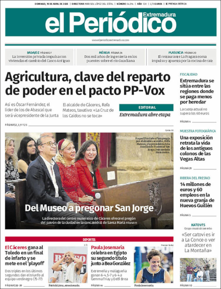 Portada de El Periódico de Extremadura (Spain)