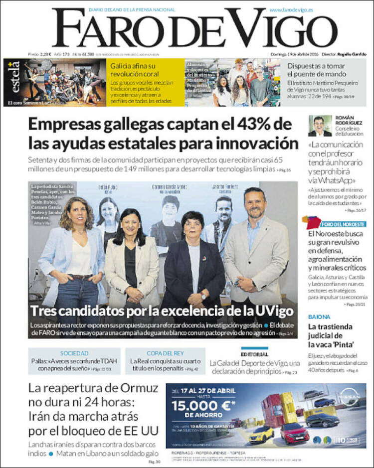 Portada de Faro de Vigo (Espa&ntilde;a)