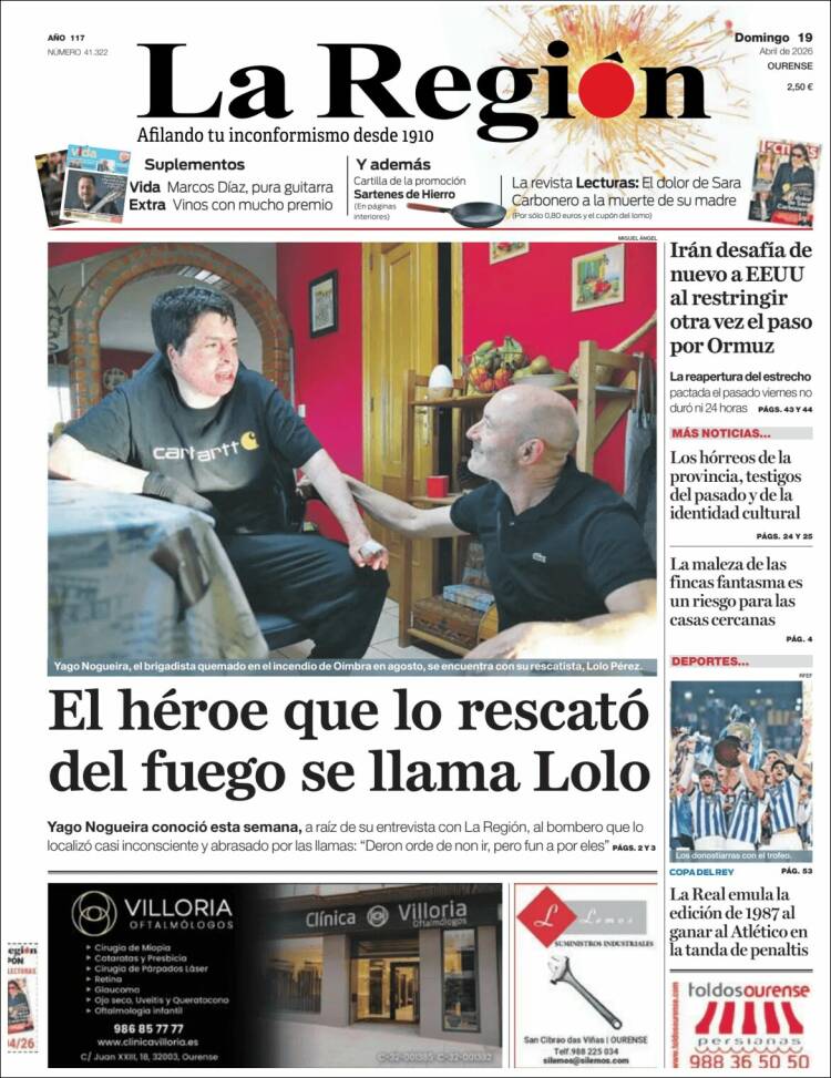 Portada de La Región de Ourense (Espa&ntilde;a)