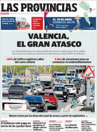 Portada de Las Provincias (Espa&ntilde;a)