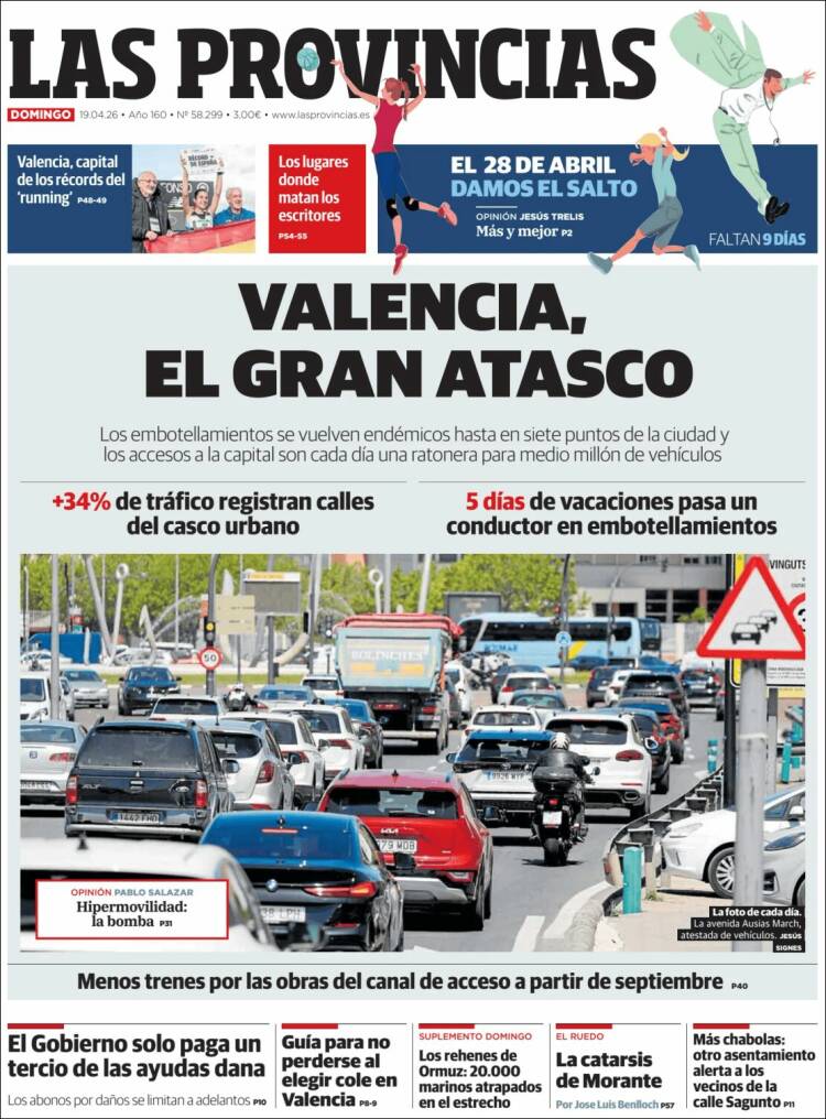 Portada de Las Provincias (Espa&ntilde;a)