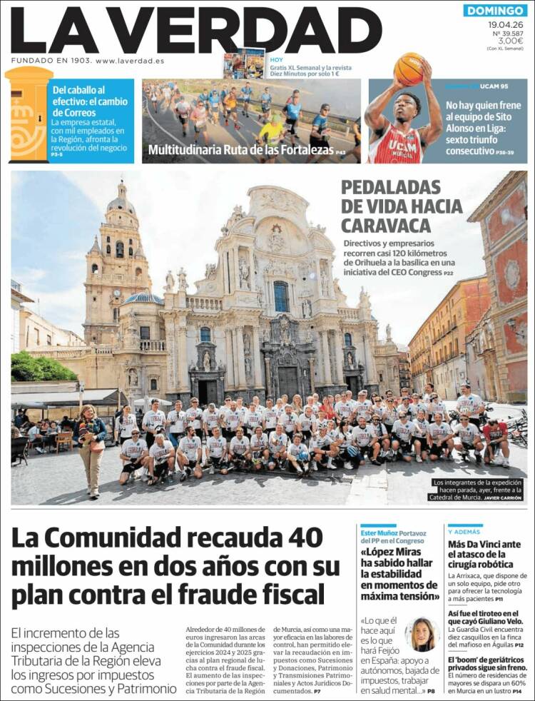 Portada de La Verdad de Murcia (Espa&ntilde;a)