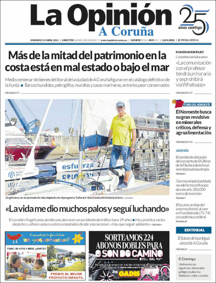 Portada de La Opinión de A Coruña (Espa&ntilde;a)