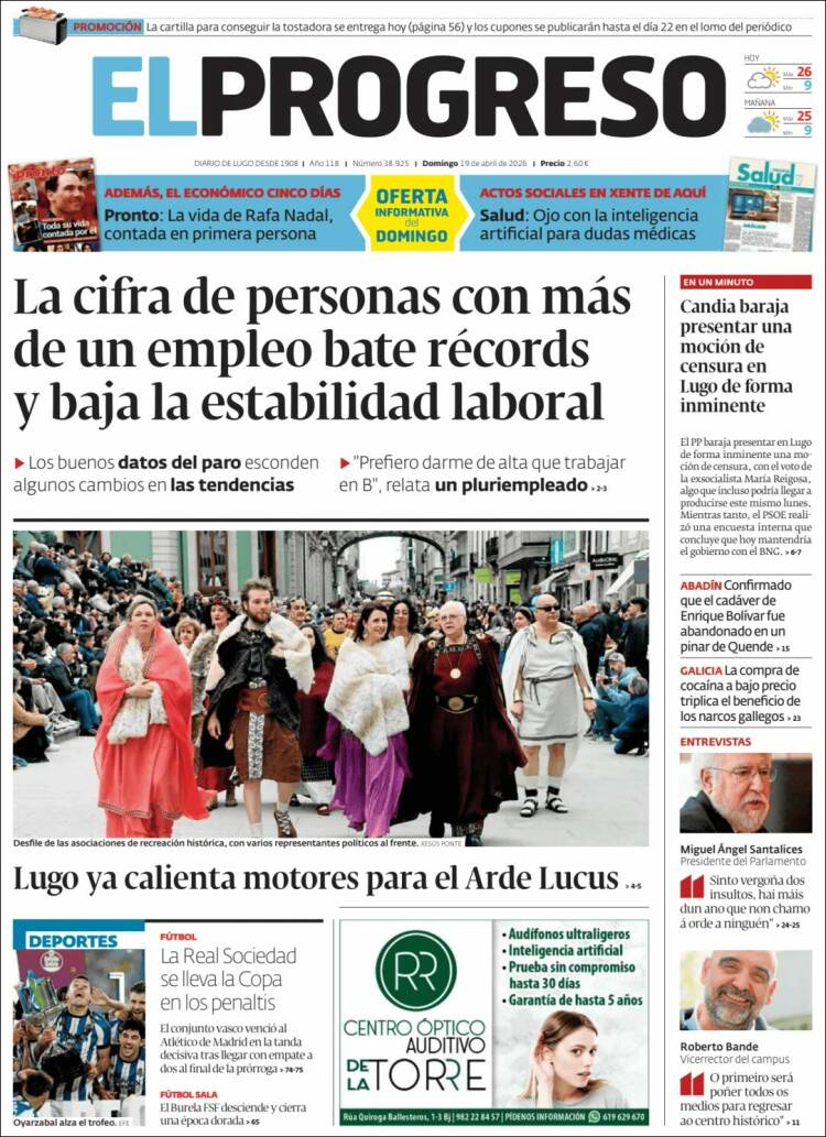 Portada de El Progreso (Espa&ntilde;a)