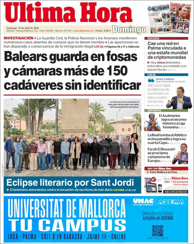 Portada de Última Hora (Espa&ntilde;a)