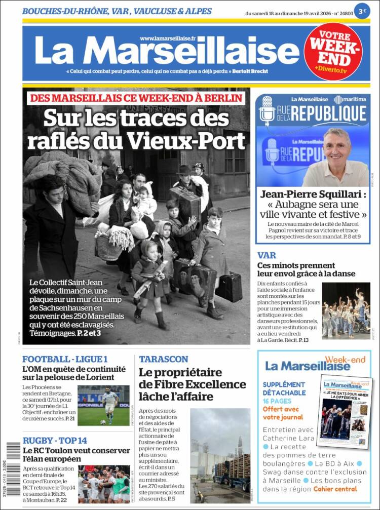 Portada de La Marseillaise (Francia)