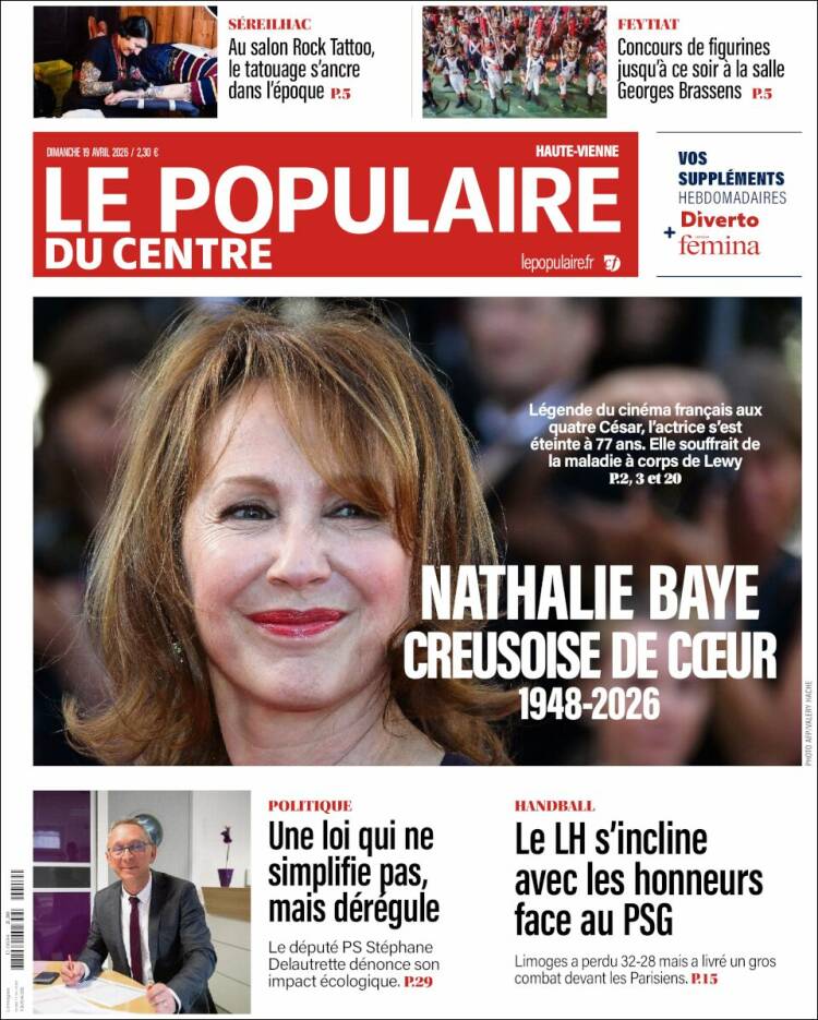 Portada de Le Populaire du Centre (Francia)