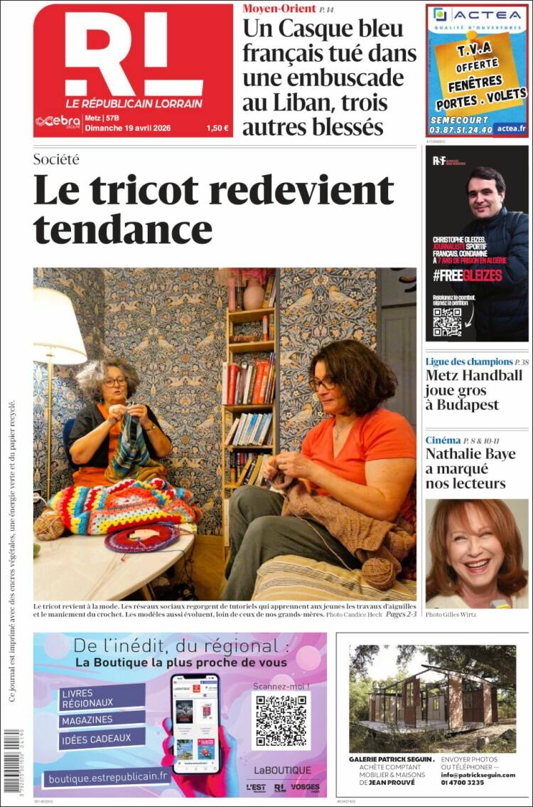 Portada de Le Republicain Lorrain (Francia)