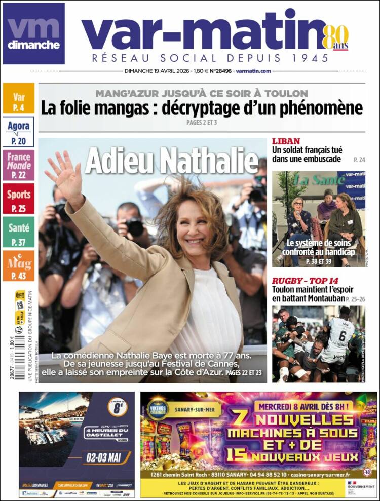 Portada de Var-Matin (Francia)