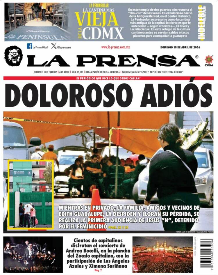 Portada de La Prensa (M&eacute;xico)