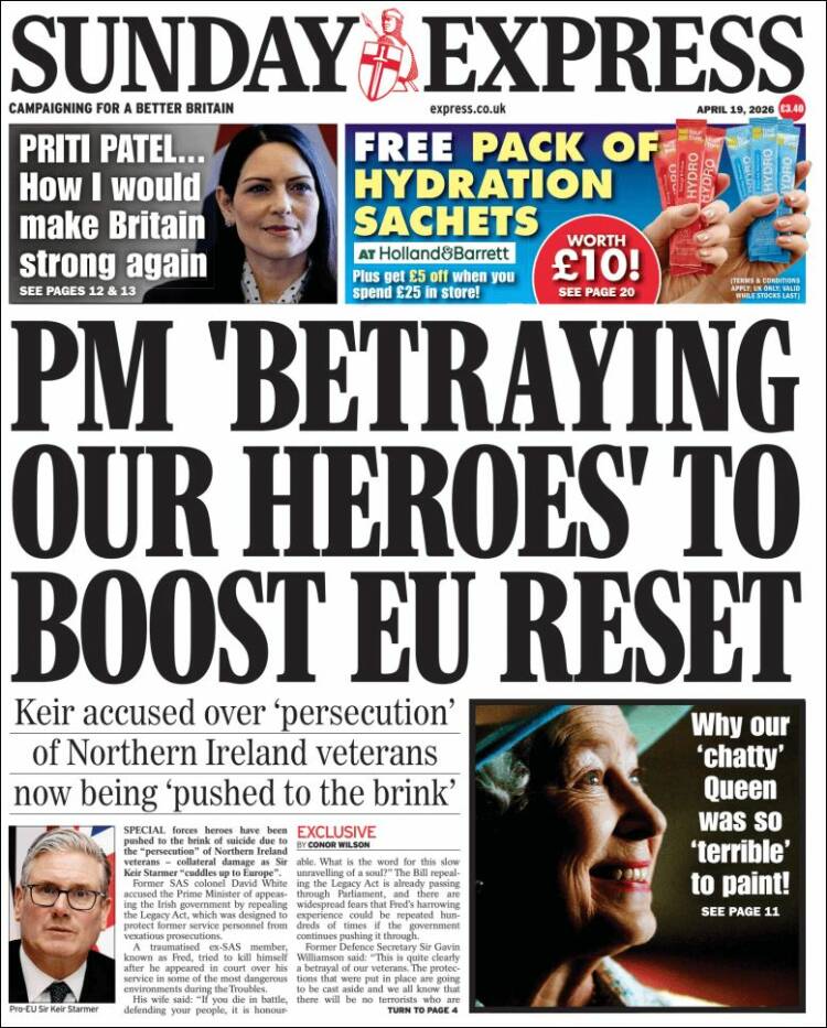 Portada de Daily Express (Reino Unido)