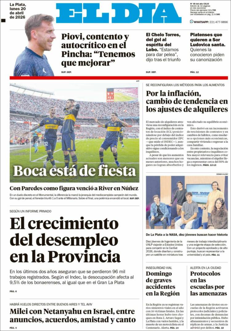 Portada de El Día de la Plata (Argentina)