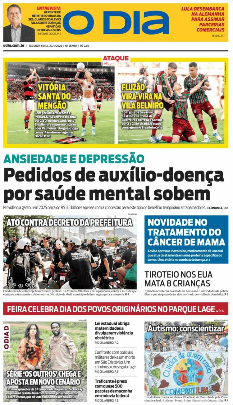 Portada de O Dia (Brasil)