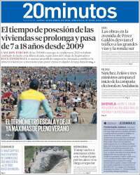 Portada de 20 Minutos - Valencia (Espagne)
