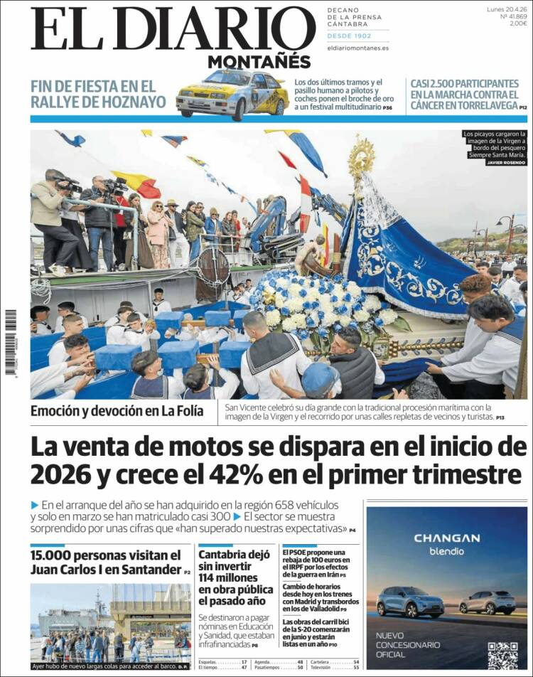 Portada de El Diario Montañés (Espa&ntilde;a)
