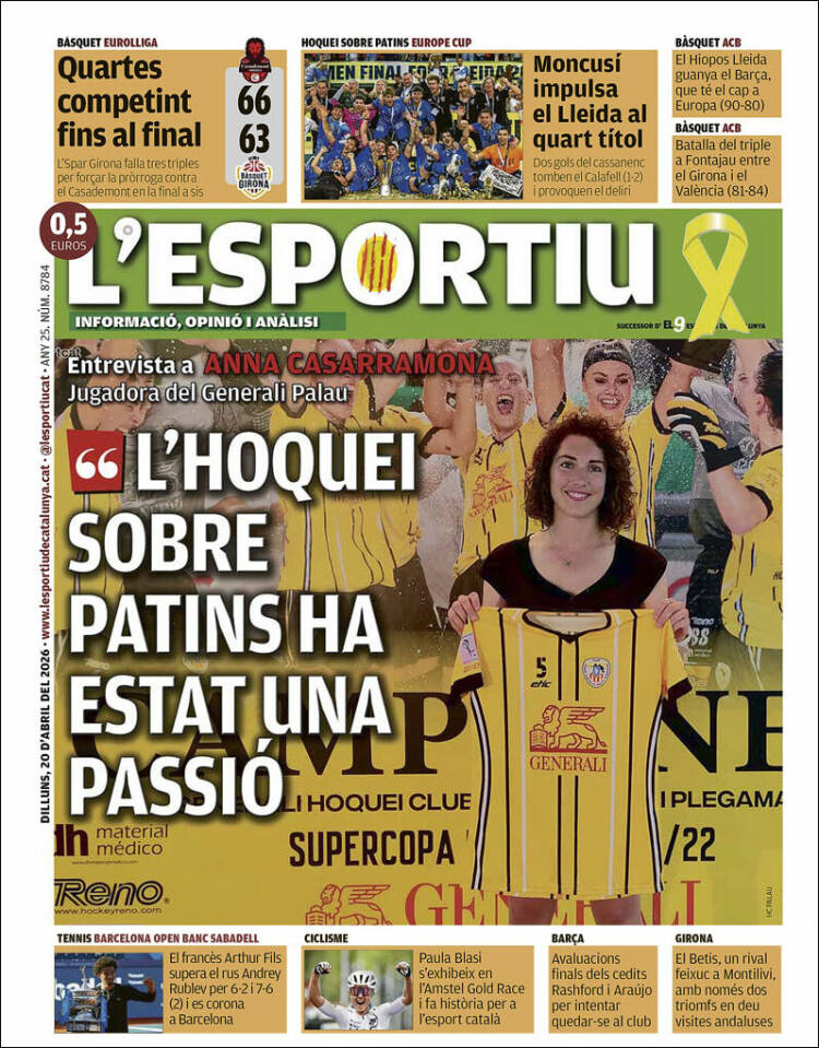 Portada de L'Esportiu (Espa&ntilde;a)
