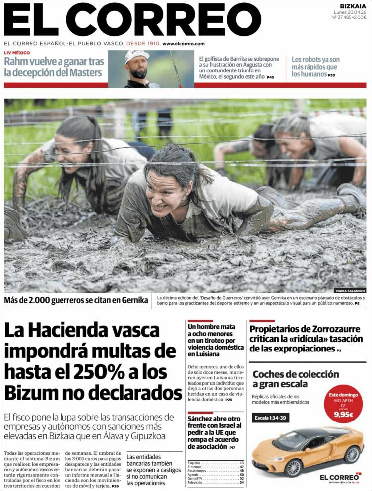 Portada de El Correo (Espa&ntilde;a)