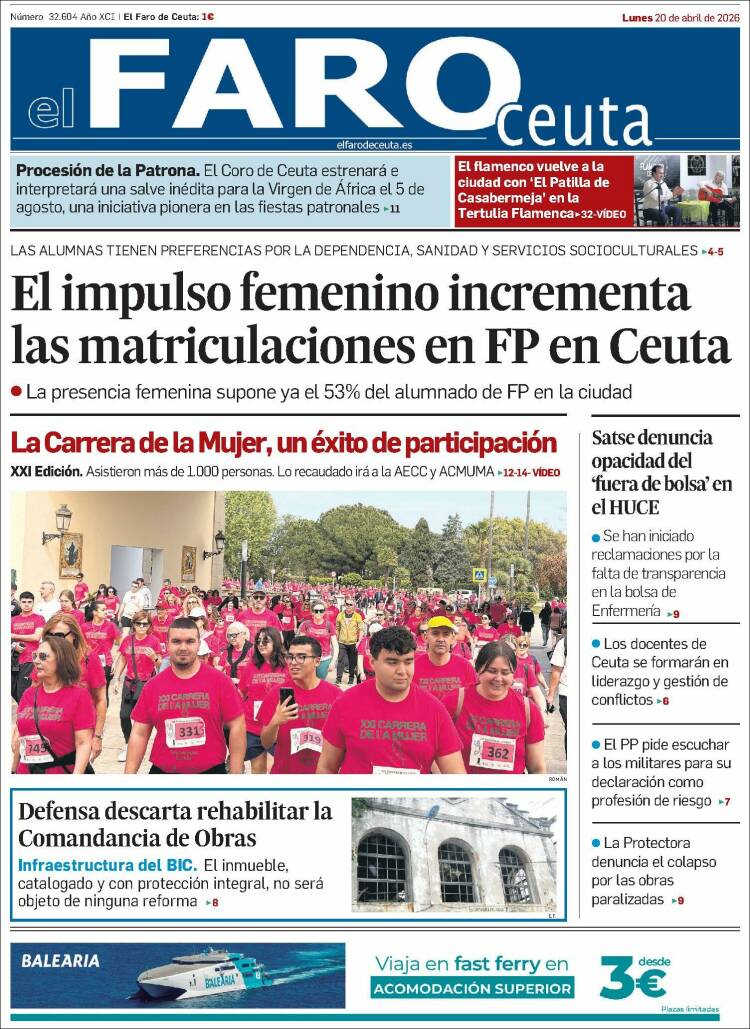 Portada de El Faro de Ceuta (Espa&ntilde;a)