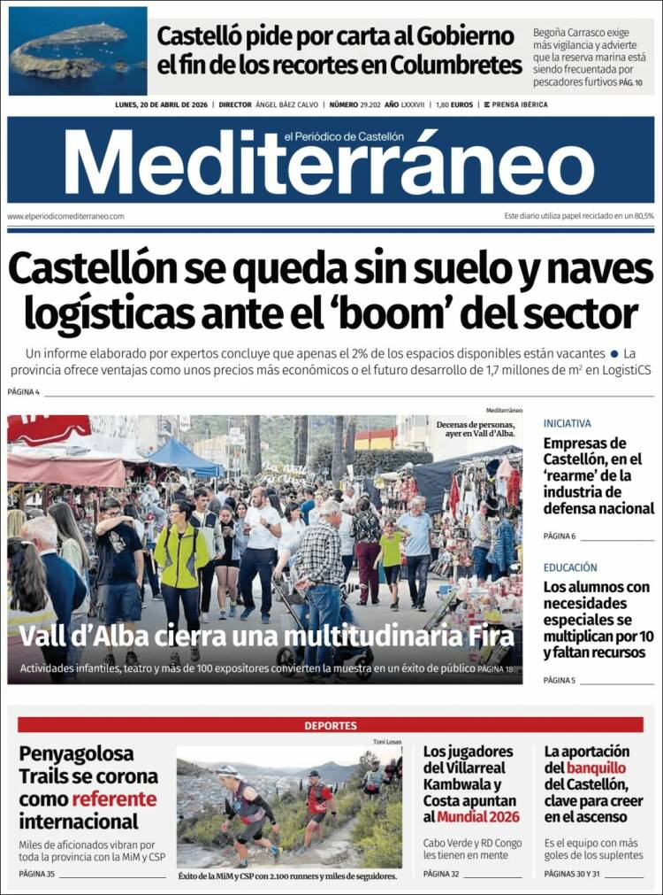 Portada de El Periódico Mediterraneo (Espa&ntilde;a)
