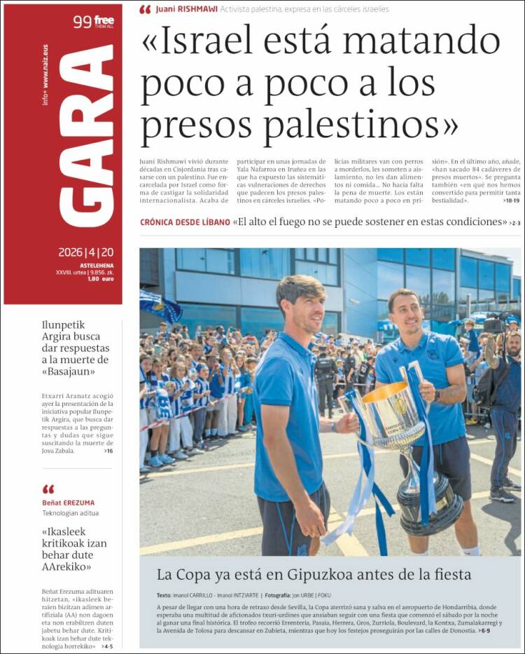 Portada de Gara (Espa&ntilde;a)