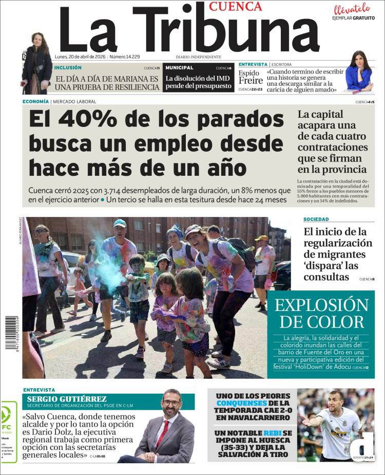 Portada de La Tribuna de Cuenca (Espa&ntilde;a)