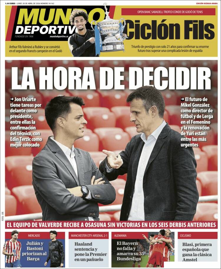 Portada de Mundo Deportivo Bizkaia (Espa&ntilde;a)