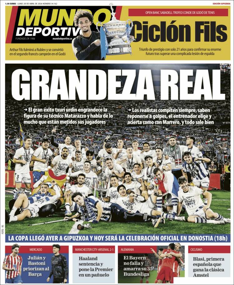 Portada de Mundo Deportivo Gipuzkoa (Espa&ntilde;a)
