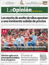 Portada de La Opinión de Málaga (Espa&ntilde;a)