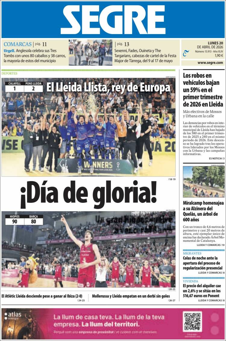 Portada de Segre  (Espa&ntilde;a)